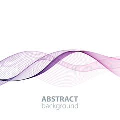 Purple abstract waves background, waved lines for brochure, website, flyer design. Transparent lines.