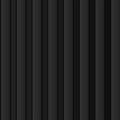 Black background of stripes with shadow, geometric banner, vector