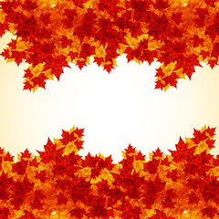 Naklejka na ściany i meble Autumn background of maple leaves. Colofrul image, vector illustration eps 10