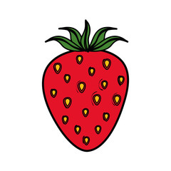fresh strawberry fruit nature icon