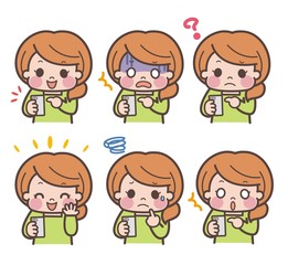 スマートフォン　バリエーション　女性