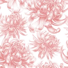 Vektornahtloses Blumenmuster mit Chrysanthemenblumen. © marinavorona