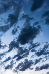 Plakat blue sky with clouds closeup