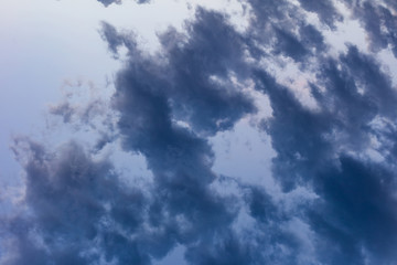 blue sky with clouds closeup