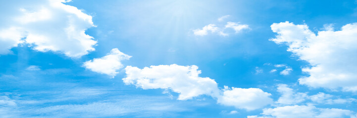 Beautiful blue sky cloudsfor background. Panorama of sky.