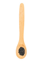 Black sesame in spoon