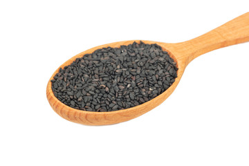 Black sesame in spoon