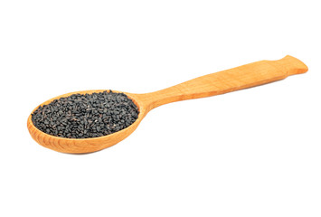 Black sesame in spoon