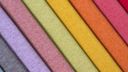 Colorful fabric background, A stack of colorful fabric.