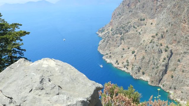 Beautiful aerial view of The Butterfly Valley in Fethiye, Turkey