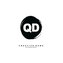 Q D QD Initial logo template vector. Letter logo concept with background template.