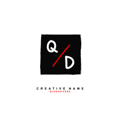 Q D QD Initial logo template vector. Letter logo concept with background template.