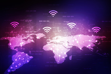 2d illustration WiFi symbol on target