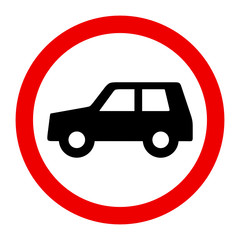 znak zakazu dla samochodów - obrazy, fototapety, plakaty