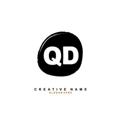 Q D QD Initial logo template vector. Letter logo concept with background template.