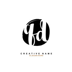 Q D QD Initial logo template vector. Letter logo concept with background template.