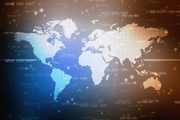 Obraz premium 2d illustration world map abstract background