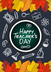 Happy Teacher’s Day poster, banner template. Vector illustration