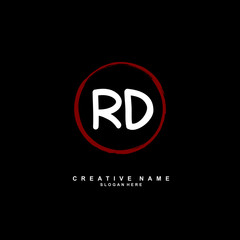 R D RD Initial logo template vector. Letter logo concept with background template.