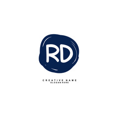 Obraz premium R D RD Initial logo template vector. Letter logo concept with background template.