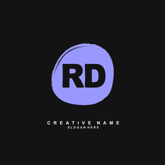 R D RD Initial logo template vector. Letter logo concept with background template.