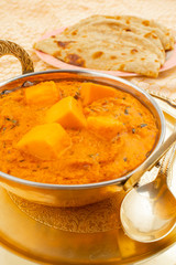Indian Popular Vegetarian Cuisine Cheese Butter Masala Also Know as Cheese Cottage Curry or Paneer Butter Masala Served With Tandoori Roti