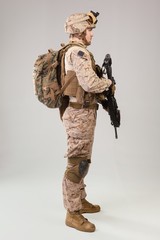 United States Army  marines ranger with assault rifle