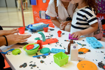Plasticine and clay colorful workshop for kids