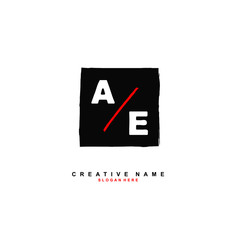 A E AE Initial logo template vector. Letter logo concept with background template.