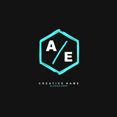 A E AE Initial logo template vector. Letter logo concept with background template.