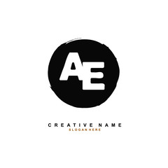 A E AE Initial logo template vector. Letter logo concept with background template.