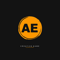 A E AE Initial logo template vector. Letter logo concept with background template.
