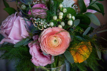 close up wedding bouquet