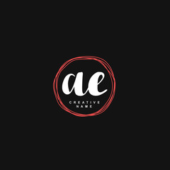 A E AE Initial logo template vector. Letter logo concept with background template.