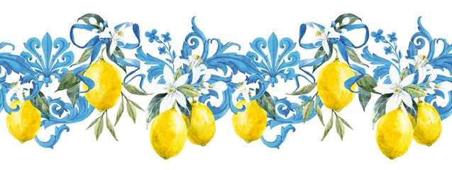 Aquarell Zitronenmuster © Zenina-Lembrik