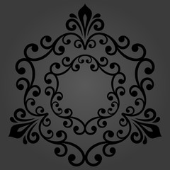 Elegant vintage ornament in classic style. Abstract traditional round dark pattern with oriental elements. Classic vintage pattern