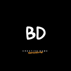 B D BD Initial logo template vector. Letter logo concept with background template.