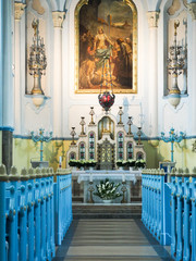 Slovakia Bratislava old town blue church