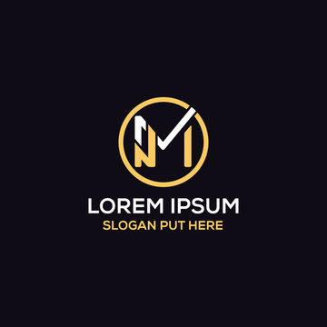 MN Or NM Letter logo design template vector