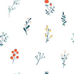 Flower simple minimalistic seamless pattern
