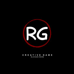 R G RG Initial logo template vector. Letter logo concept with background template.