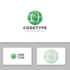 modern code logo and icon vector illustration design template