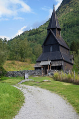 Fototapeta na wymiar Ancient Urnes stavkirke in Norway