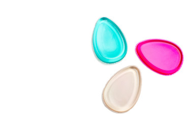 Kit of silicone sponges on a white background