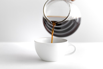 Drip coffee,Drip kettle,Black coffee make a coffee White scene