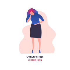 Vomiting vector icon