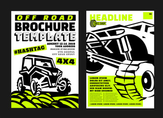 Vector off road event brochure template