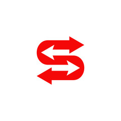 S letter arrow initial logo design vector template