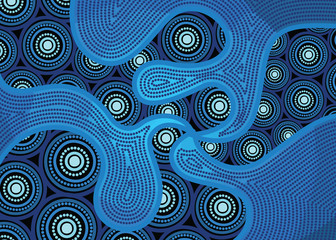 Illustration based on aboriginal style of dot background.