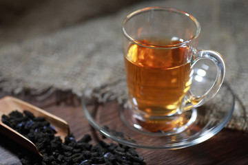 Brewed tea on a serving table